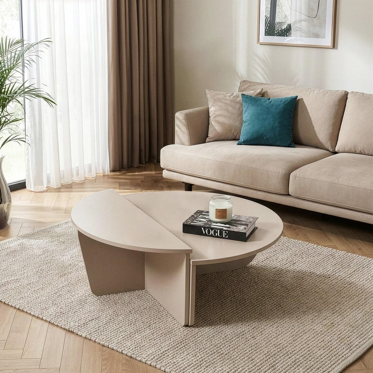 COUCHTISCH (2er-Set) orion 90/90/35 cm - Kaschmir, Holzwerkstoff (9.5/90/35cm) - Calicosy