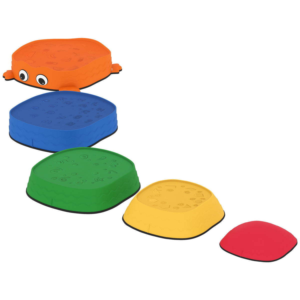TRITTSTEINE DE-10064 5er-Set, Froschform, stapelbar Bunt - Multicolor, Kunststoff (33.5/28/33.5cm) - ComfortXL