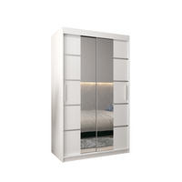 SCHWEBETÜRENSCHRANK 200/120/62 2-türig - Silberfarben/Weiß, Holz/Kunststoff (120/200/62cm) - MÖBEL KRYSPOL