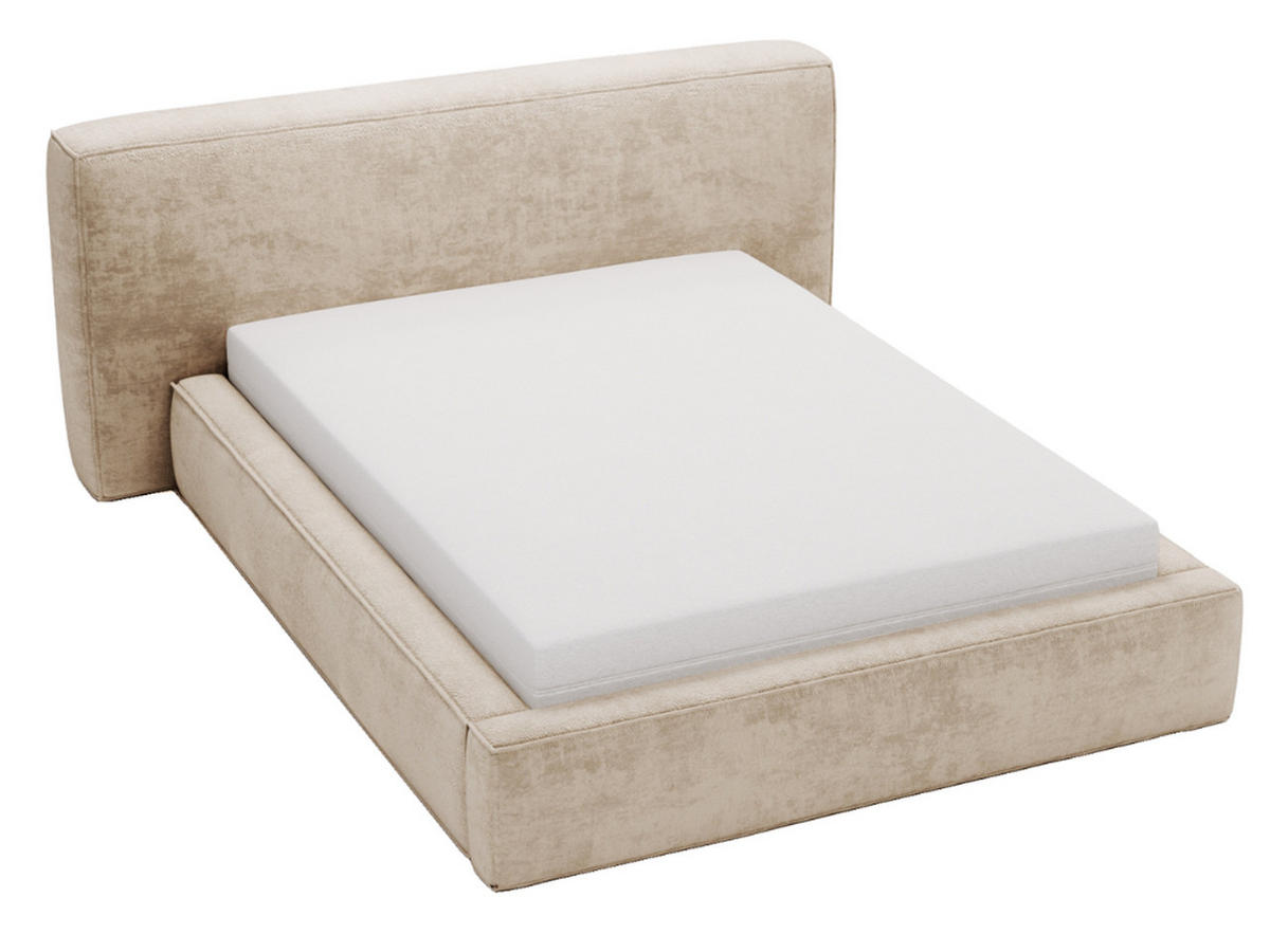 POLSTERBETT Monza 180x200 Beige - Beige, Textil (180/200cm) - Graingold