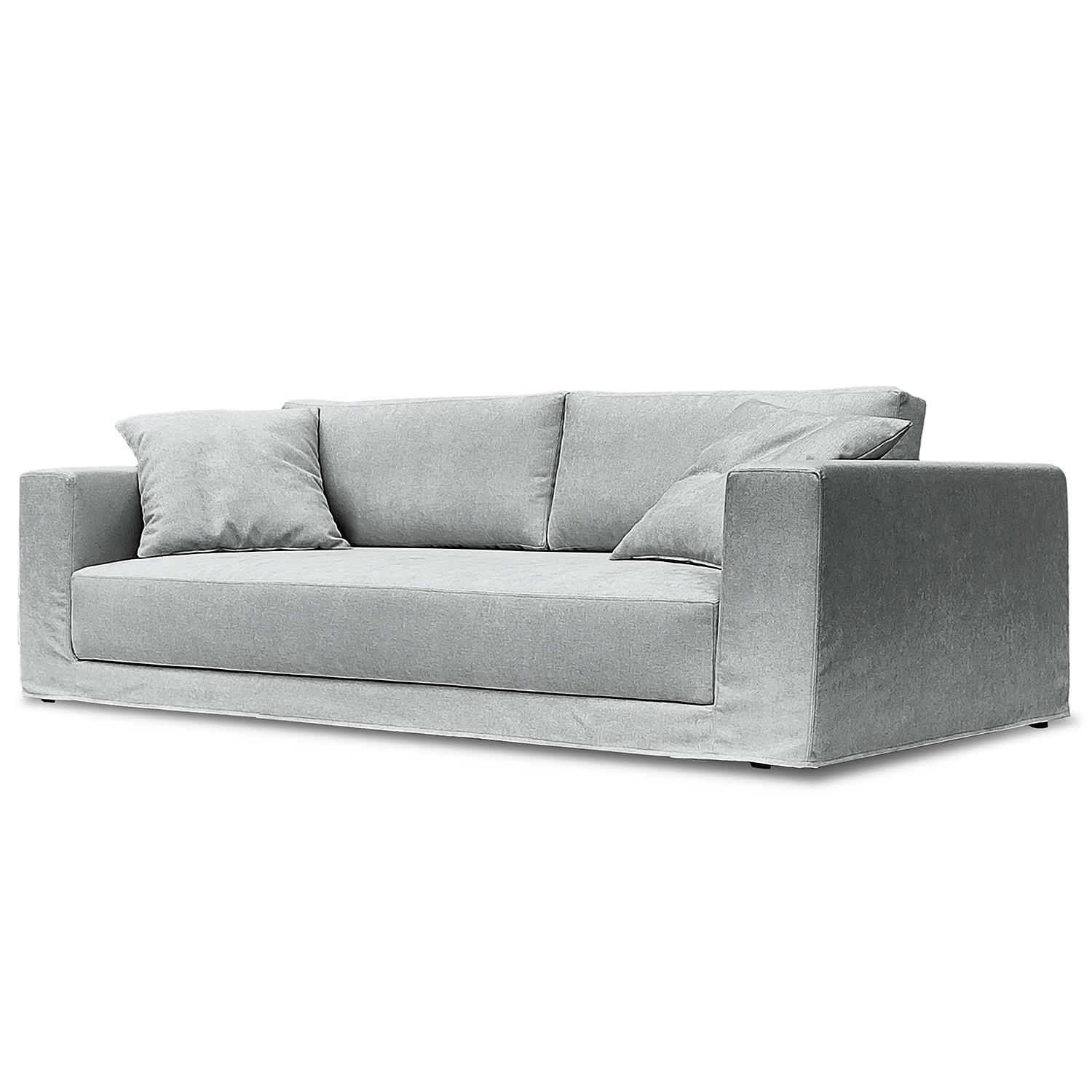 3-SITZER SOFA mit Wechselbezug - Webstoff - Hellgrau, Textil (245/63/122cm) - home24