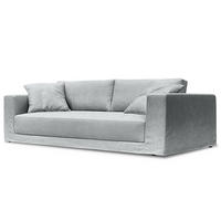 3-SITZER SOFA mit Wechselbezug - Webstoff - Hellgrau, Textil (245/63/122cm) - home24