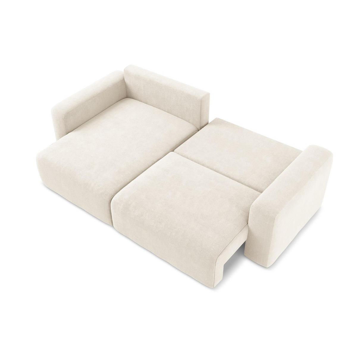 ECKSOFA mit Schlaffunktion links Chenille Stoff Beige - Beige/Creme, Kunststoff/Textil (149/244cm) - LaMiaSofa