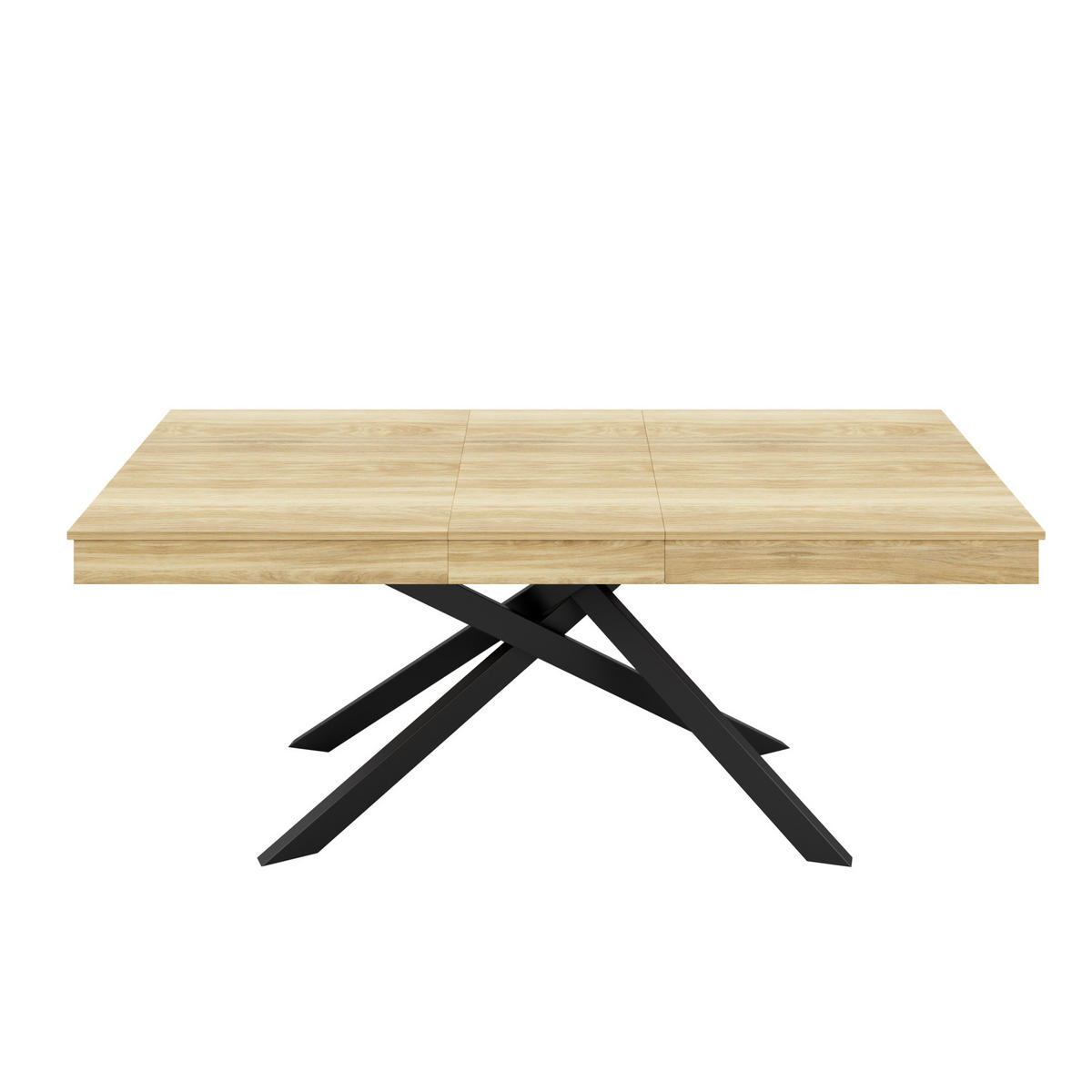 RAZVLAČNI blagovaonski stol 140–180/80 cm za 6–8 osoba, MDF ploča i križne metalne noge, Hrast - boje hrasta, drvni materijal (180/80/76cm) - Redom
