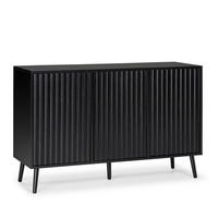 SIDEBOARD Lluvia 3 Türen, Schwarz - Schwarz, Holzwerkstoff (120/76/40cm)