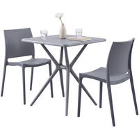GARTENMÖBEL-SET Greta 2 Stühle 156x72x81cm Kunststoff Grau Balkonset - Grau, Kunststoff - DELUKE