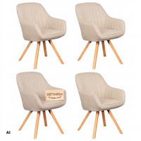 ESSZIMMERSTÜHLE Matera 4er-Set FSC®100% - Beige/Schwarz, Naturmaterialien/Textil (59/89/61cm) - Mr. Deko