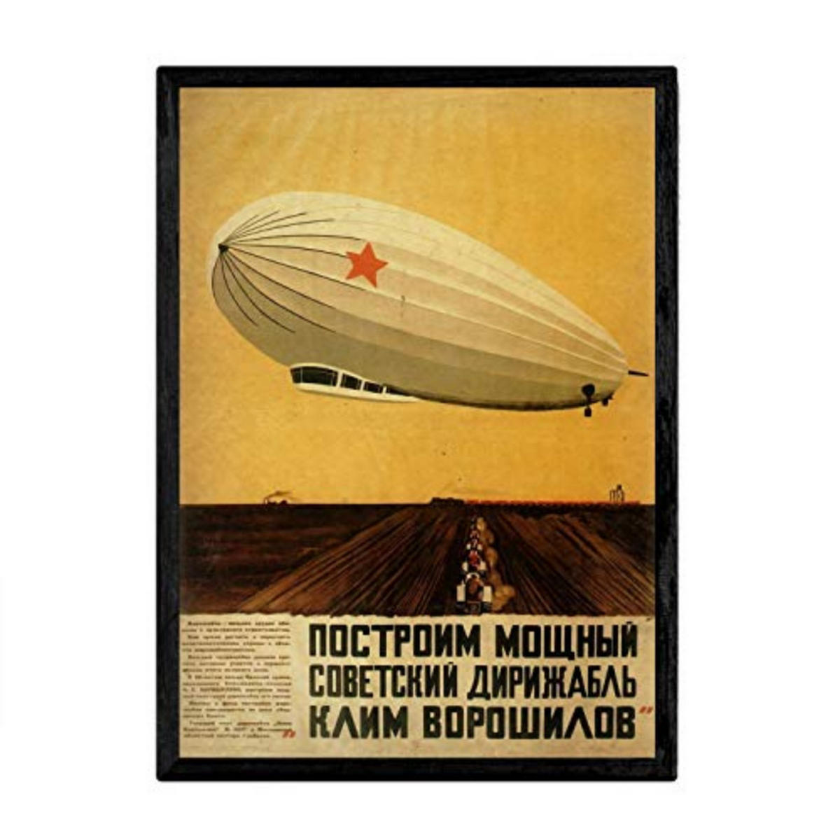 POSTER Russische Globo A4 Schwarzer Rahmen - Schwarz, Papier (29.7/5/21cm) - Nacnic