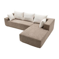 ECKSOFA Luna Sand Weiß 3-Sitzer Rechts - Beige/Weiß, Textil (267/175cm) - COCO Living