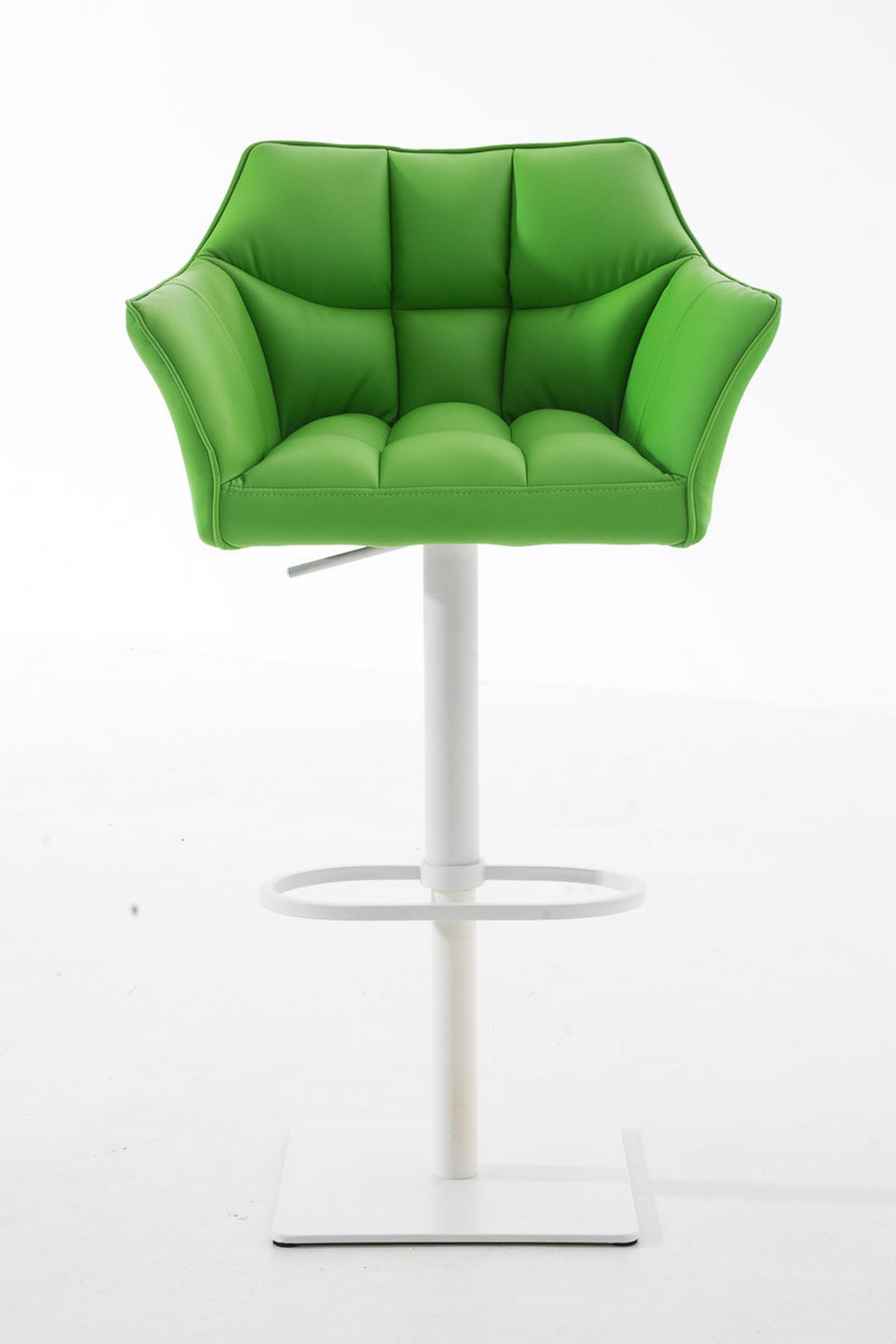 BARHOCKER Lederlook Grün - Weiß/Grün, Textil/Metall (64/88/45cm) - CLP