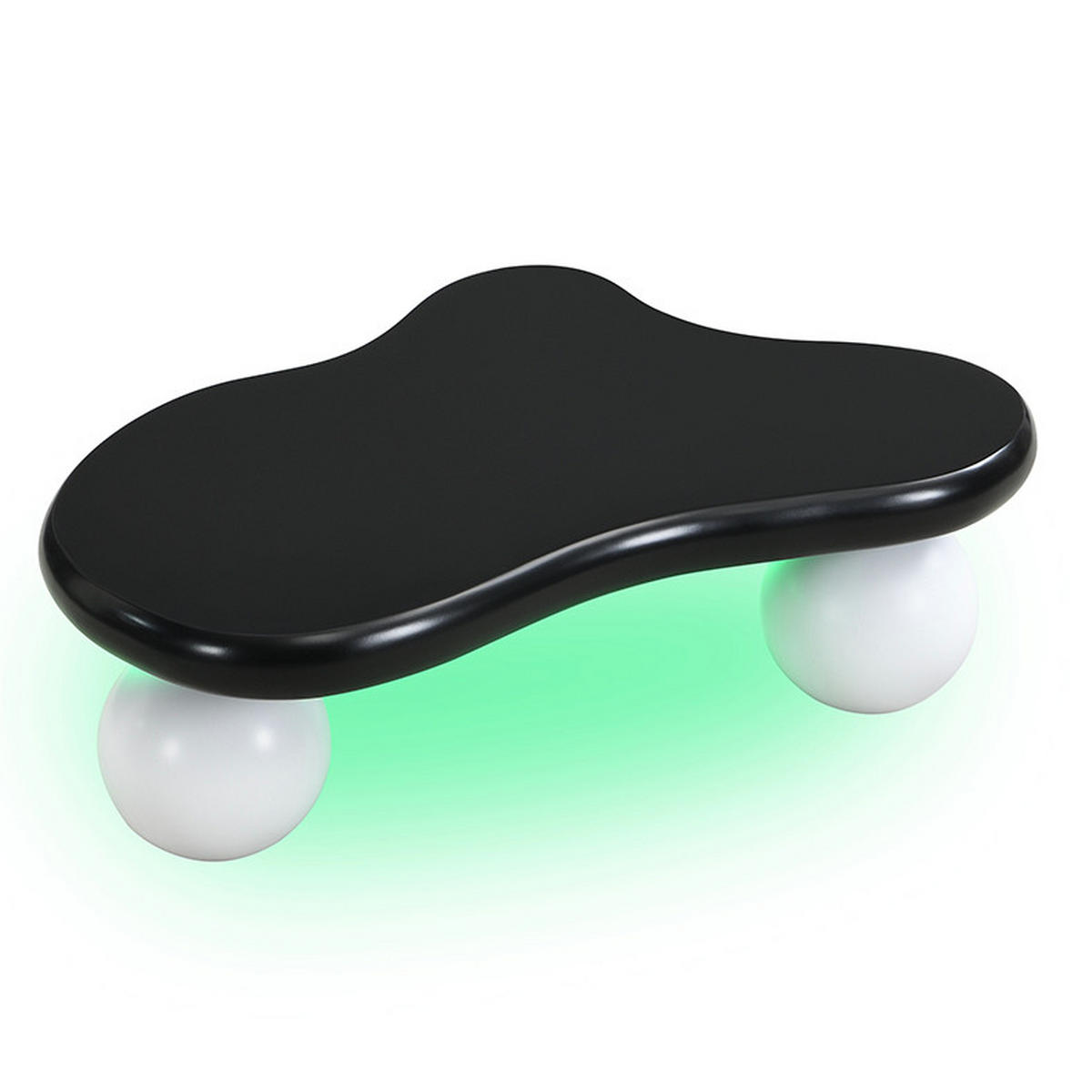 COUCHTISCH mit LED 95 x 62,5 x 32 cm MDF Schwarz Weiß - Schwarz, Kunststoff (95/62.5/32cm) - Meubliv