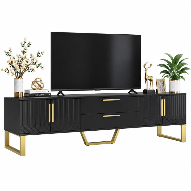Beauniv Tv-Schrank Schwarz 40x53.5x170 cm