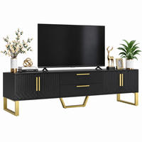 TV-SCHRANK mit 4 Türen 170 cm Hochglanz MDF Schwarz - Schwarz, Holzwerkstoff (40/53.5/170cm) - Beauniv