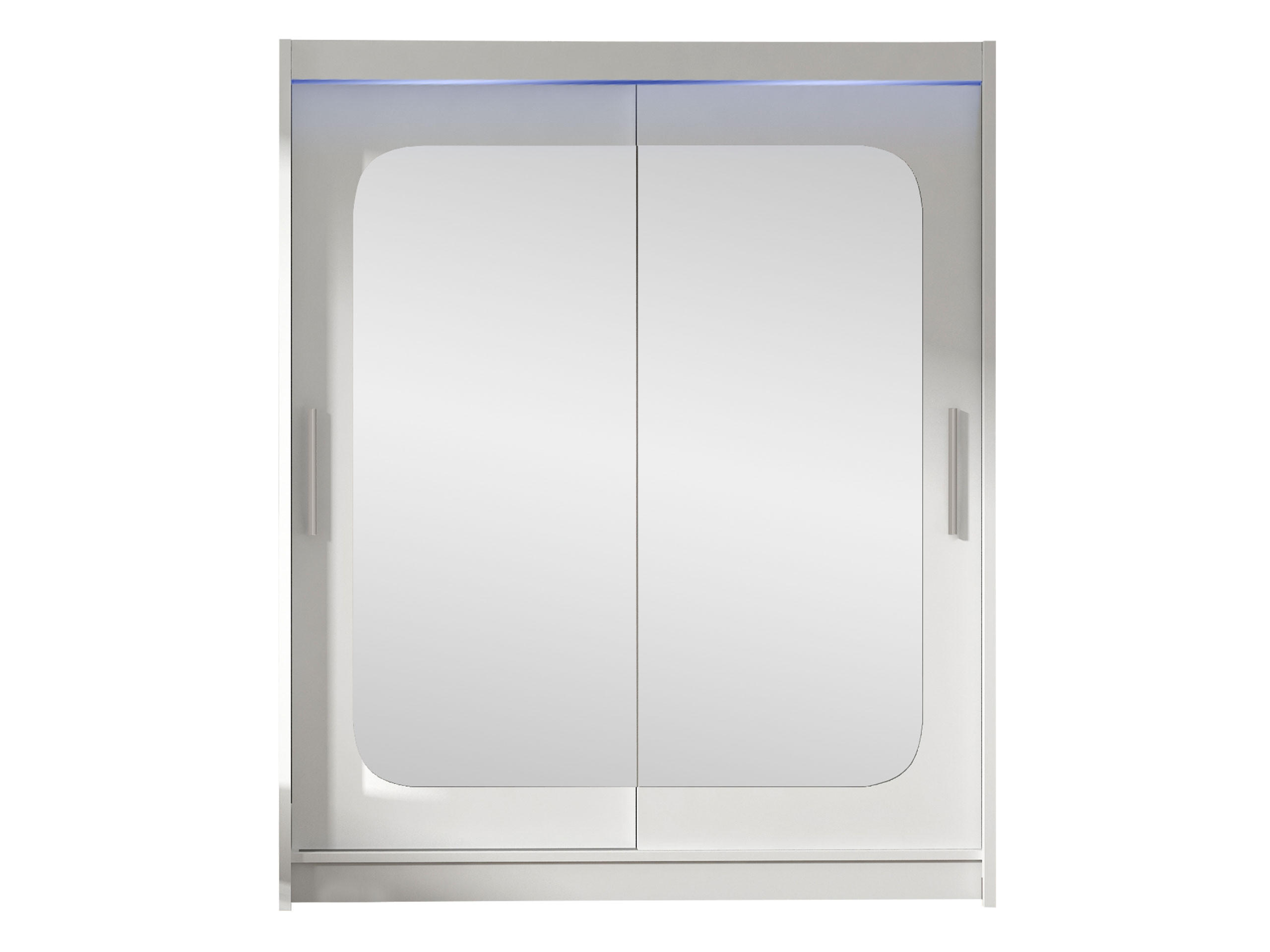 SCHWEBETÜRENSCHRANK Westa XII, mit RGB LED Beleuchtung - Silberfarben/Weiß, Holzwerkstoff/Metall (150/200/58cm) - MIRJAN24