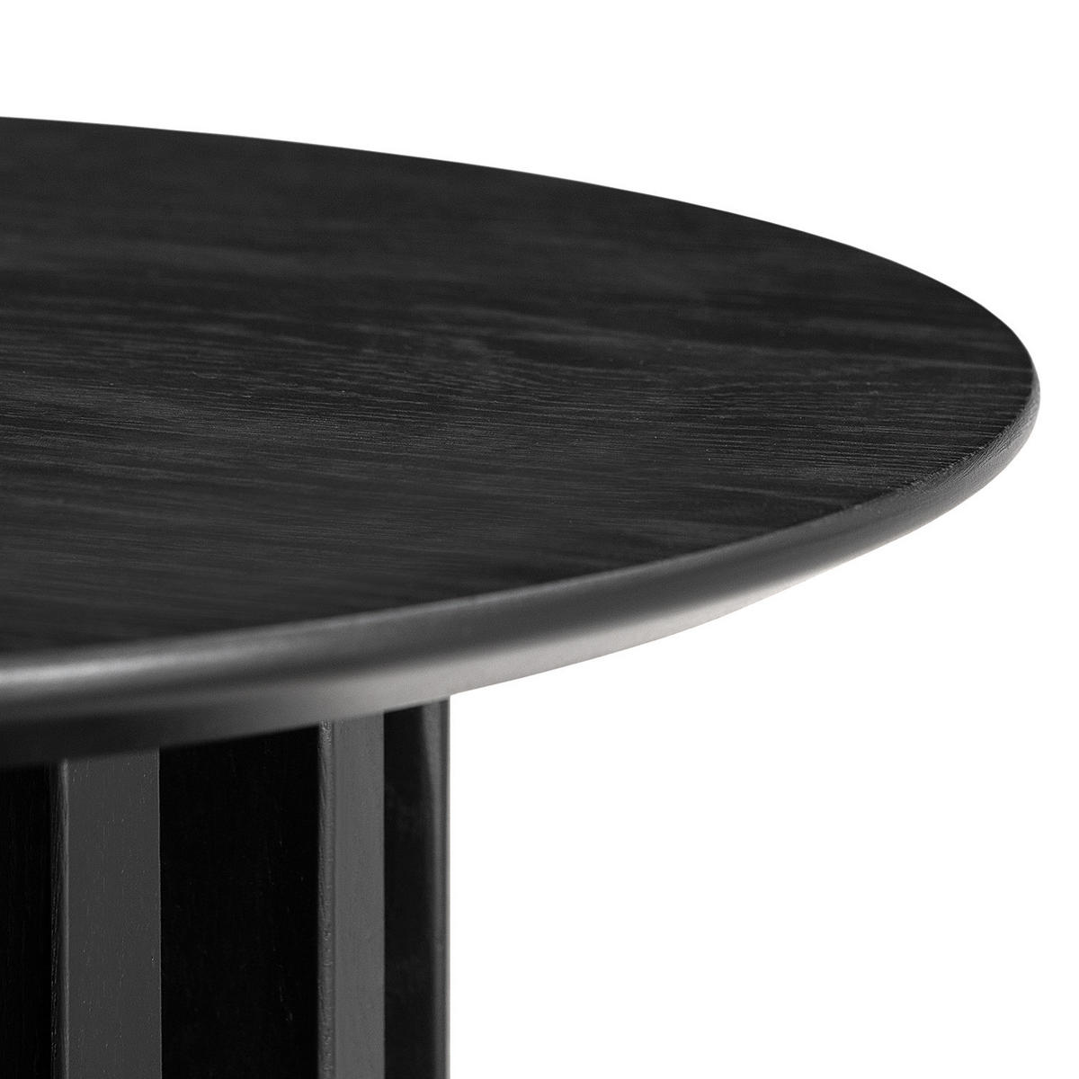 BEISTELLTISCH - Echtholzfurnier - Eiche Schwarz - Durchmesser: 50 cm - Eichefarben, Holz/Holzwerkstoff (50/50/40cm) - home24