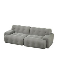 2-SITZER 224/104/66 cm grau aus Gewebe montagefrei - Grau, Textil (104/66/224cm) - OKMYHOME