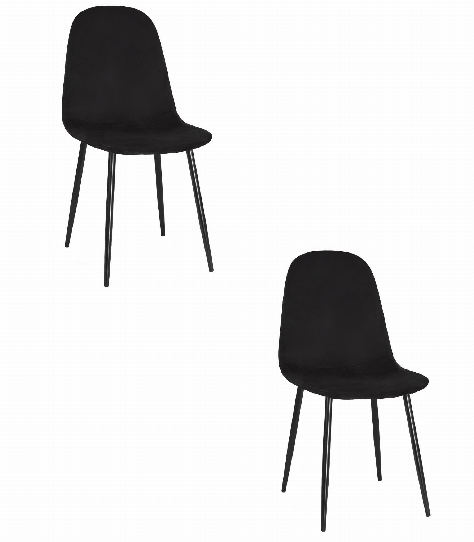 ESSZIMMERSTUHL 2-er Set COMO schwarzer Sitz, schwarze Beine - Schwarz, Textil (44.5/87.5/50.5cm) - Valora