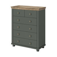 KOMMODE EVOLETTA 90/113/42 cm mit 6 Schubladen Grün - Grün, Holzwerkstoff (90/113/42cm) - MASSENO