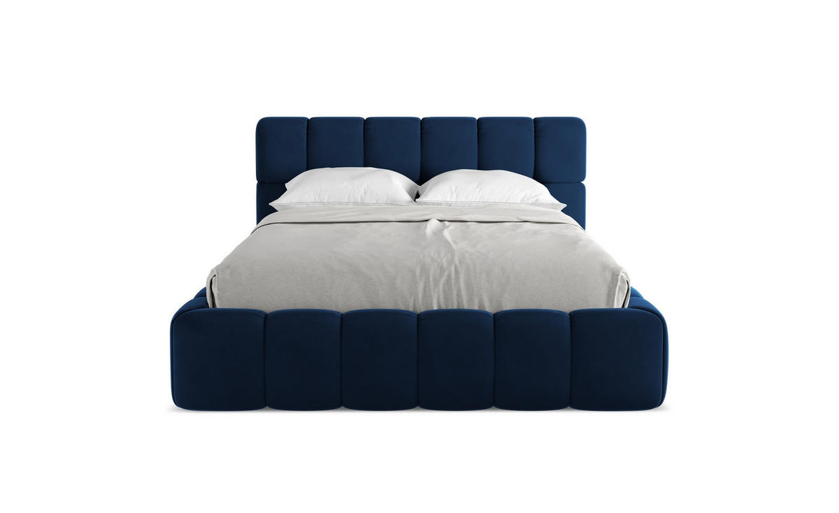 POLSTERBETT mit Bettkasten und Lattenrost 160x228 Blau - Blau/Schwarz, Kunststoff/Textil (140/200cm) - Makamii