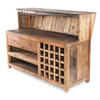 BARSCHRANK PUREWOOD Recyclingholz massiv, Vintage-Look 01 natur-vintage - Naturfarben, Holz (150/110/55cm) - DESIGN DELIGHTS