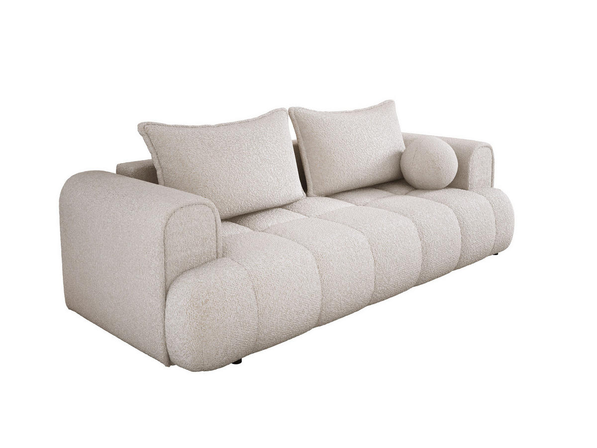 SOFA COCO SCHLAFSOFA mit Bettfunktion, Anthology Stoffbezug, 2-Sitzer, freistehend, Größe: 250x105x90 cm, Beige - Creme, Holz/Textil (250/90/105cm) - DomoHome