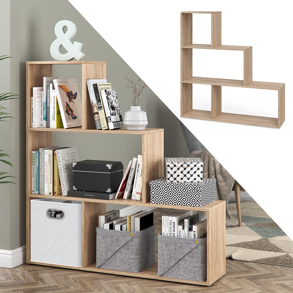 TREPPENREGAL Sonoma 116.8 x 123.2 cm - Sonoma Eiche, Holzwerkstoff (116.8/123.2/29cm) - Vicco