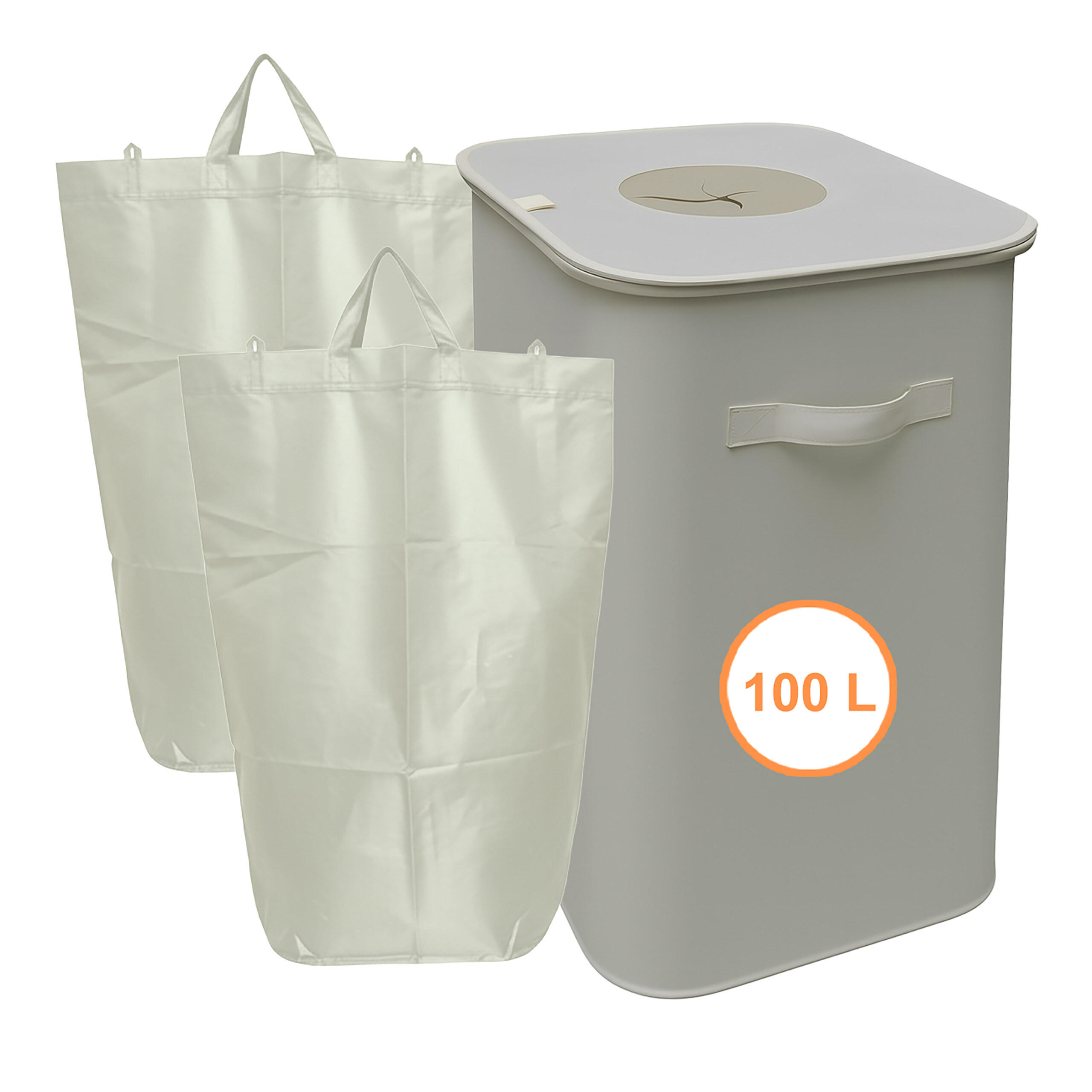 PFANDFLASCHEN-SAMMELBEHÄLTER - Beige, Kunststoff/Textil (43/70/33cm) - Relaxdays