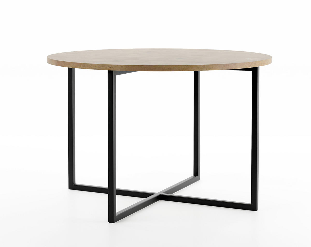 COUCHTISCH Tollnes Gold Craft Eiche / Schwarz 75 / 75 / 47cm - Eiche Bianco/Schwarz, Holz/Holzwerkstoff (75/75/47cm) - Feldmann-Wohnen