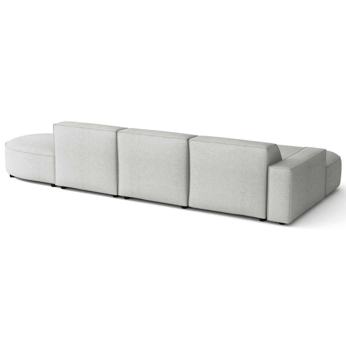 ECKSOFA Sallmo L-Form, 3-Sitzer, links 358 cm - Hellgrau/Schwarz, Kunststoff/Textil (358/166cm) - Selsey