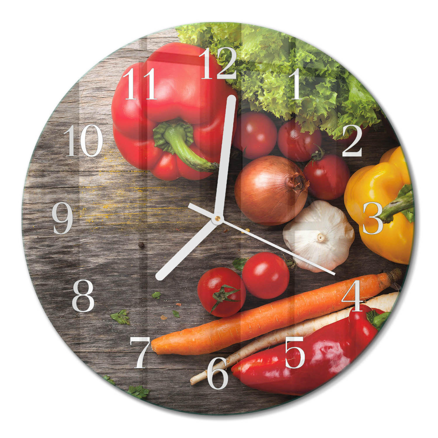 WANDUHR fi30 cm - Gemüse - Multicolor, Glas (30/30/0.4cm) - TULUP