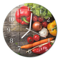 WANDUHR fi30 cm - Gemüse - Multicolor, Glas (30/30/0.4cm) - TULUP