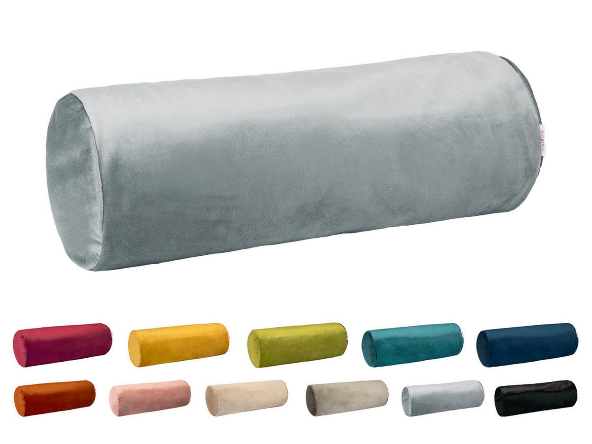 NACKENROLLENHÜLLE Samt&Sonders stein-grau 40/15 cm - Grau, Textil (15/40cm) - beties Heimtextil
