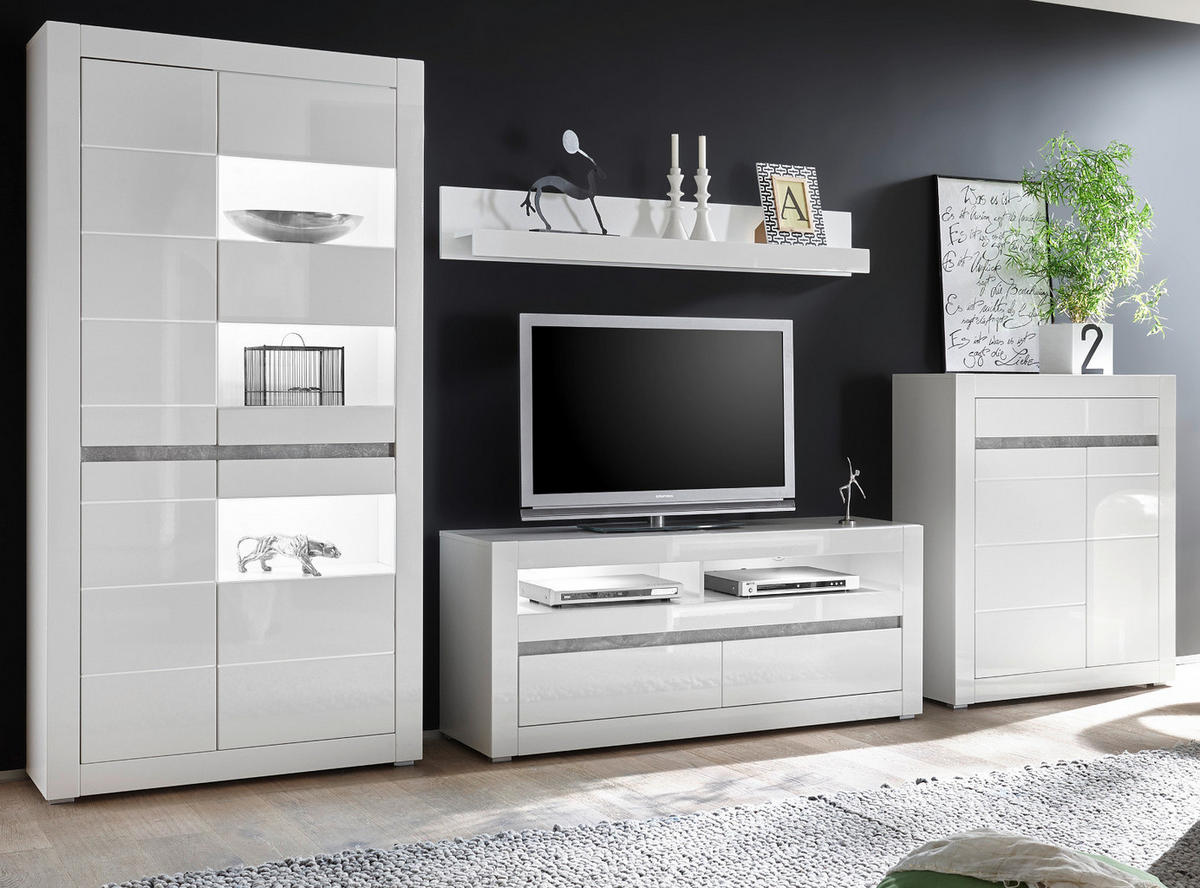 KOMMODE Hochglanz weiß, Highboard 100 x 112 cm mit Soft-Close - Weiß Hochglanz/Weiß, Holzwerkstoff/Kunststoff (100/112/35cm) - Furn.Design