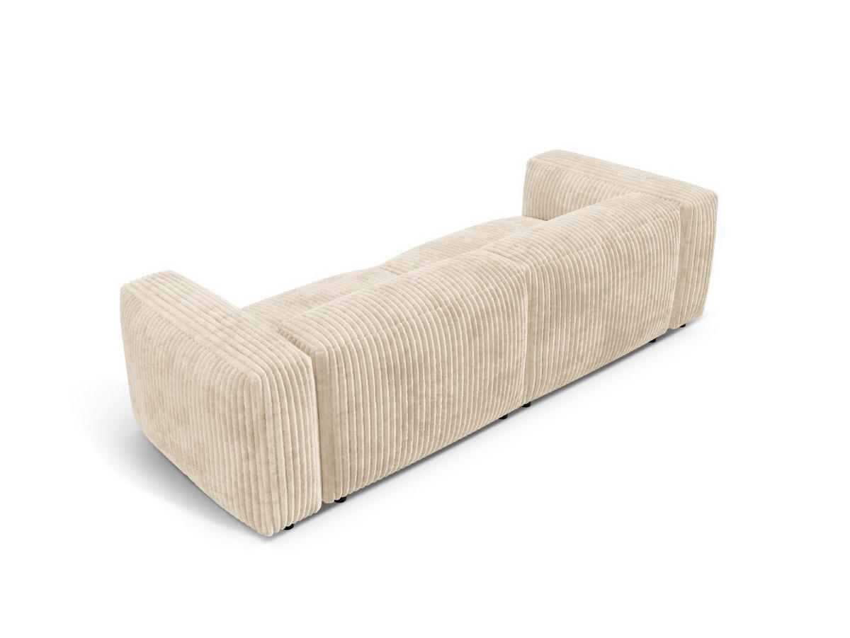 SOFA modular Martina aus Cord leichtes beige 3 Sitzplätze - Creme, Textil (106/75/240cm) - Micadoni