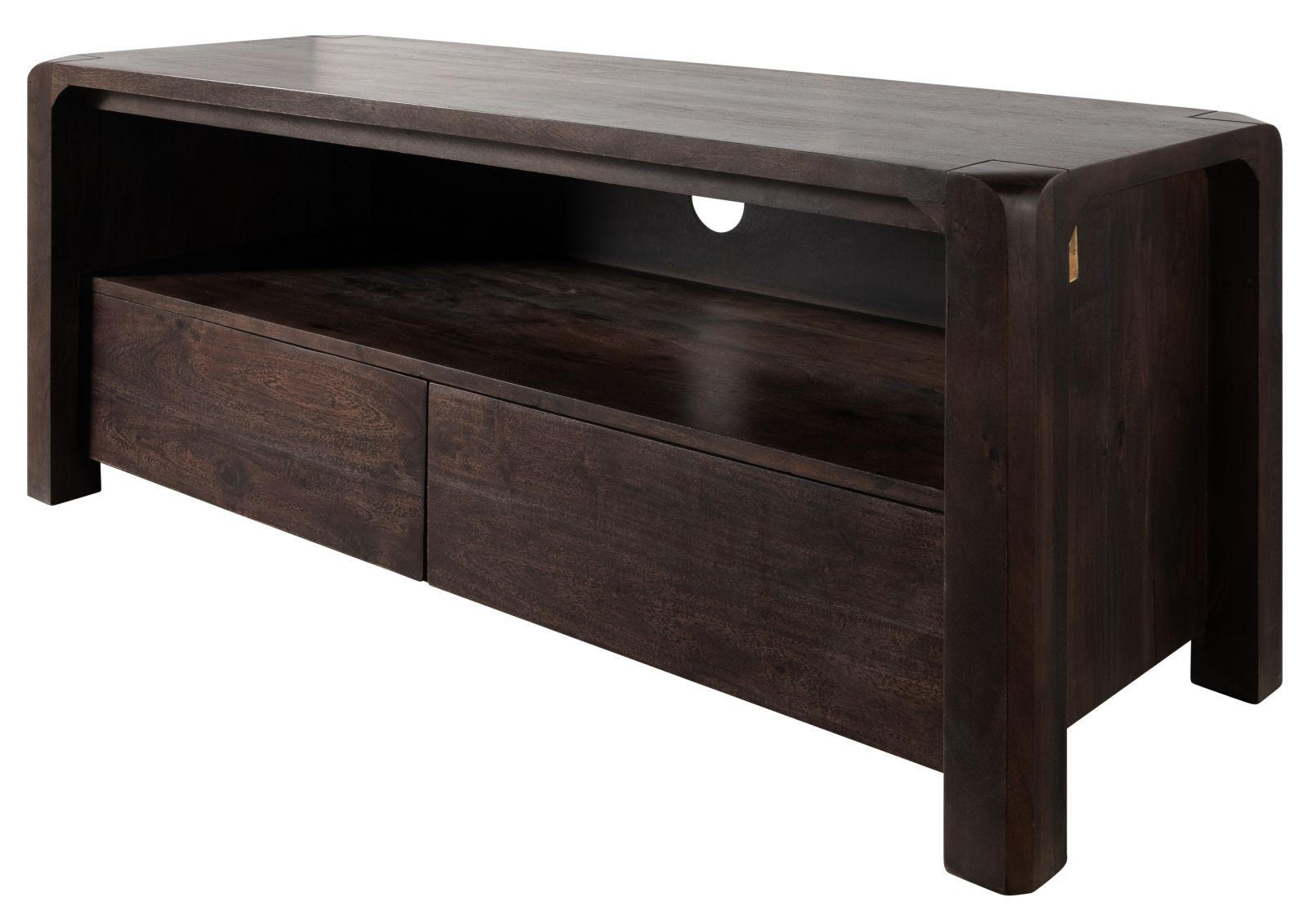 TV-BOARD Akazie 125x45x50 tabak lackiert BUENO #4002 - Dunkelbraun, Holz (125/50/45cm) - Massivmoebel24