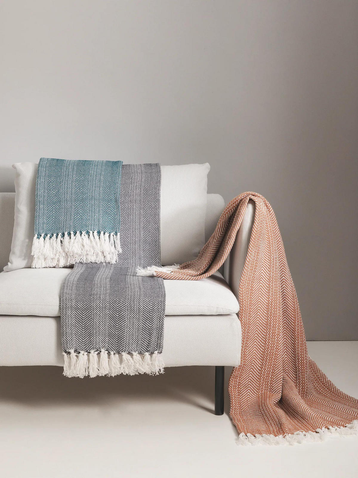 BAUMWOLLDECKE Alisea Anthrazit 125x150 cm - Anthrazit, Textil (125/150cm) - benuta Nest
