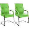 BESUCHERSTÜHLE Haarlem - 2er Set grün - Chromfarben/Grün, Textil/Metall (55/88/60cm) - TPFLiving