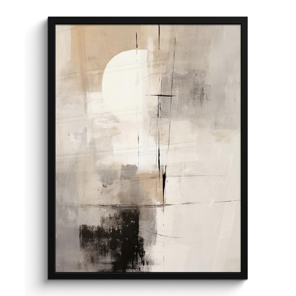 MuchoWow PLAKÁT V RÁMU Abstraktní - Umění - šedá 60x80 cm