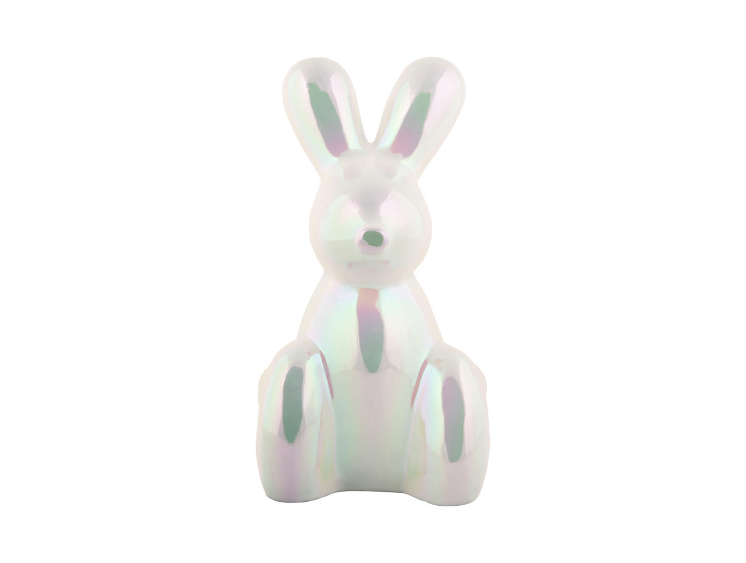SKULPTUR Balloon Bunny 12.7/11.5/20 cm - Weiß, Keramik (11.5/20/12.7cm) - Present Time