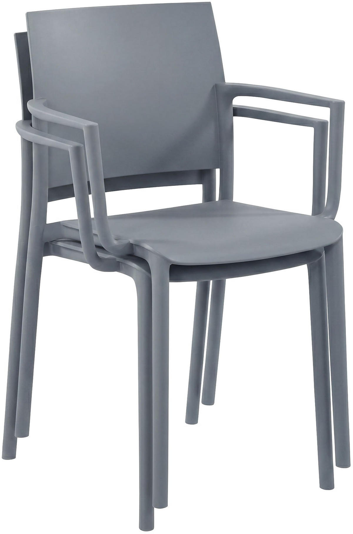 GARTENMÖBEL-SET Frida 2 Stühle 186x72x81cm Kunststoff Grau Balkonset - Grau, Kunststoff - DELUKE