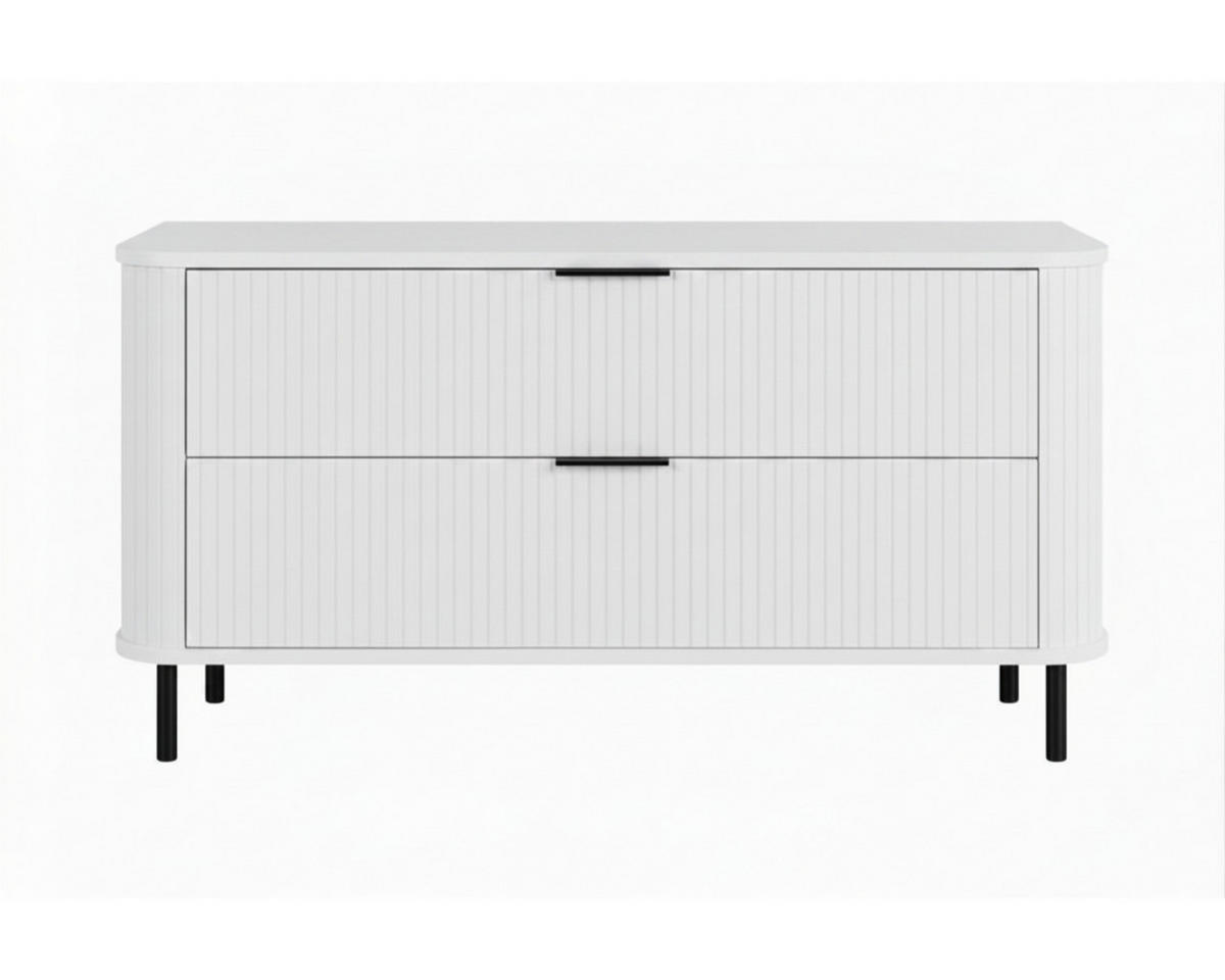 BADEZIMMERSCHRANK : Farbe Weiß, Griff schwarz, Füße schwarz, 120 x 41,5 x 66,7 cm - Schwarz/Weiß, Holzwerkstoff (120/66.7/41.5cm) - 3XE LIVING