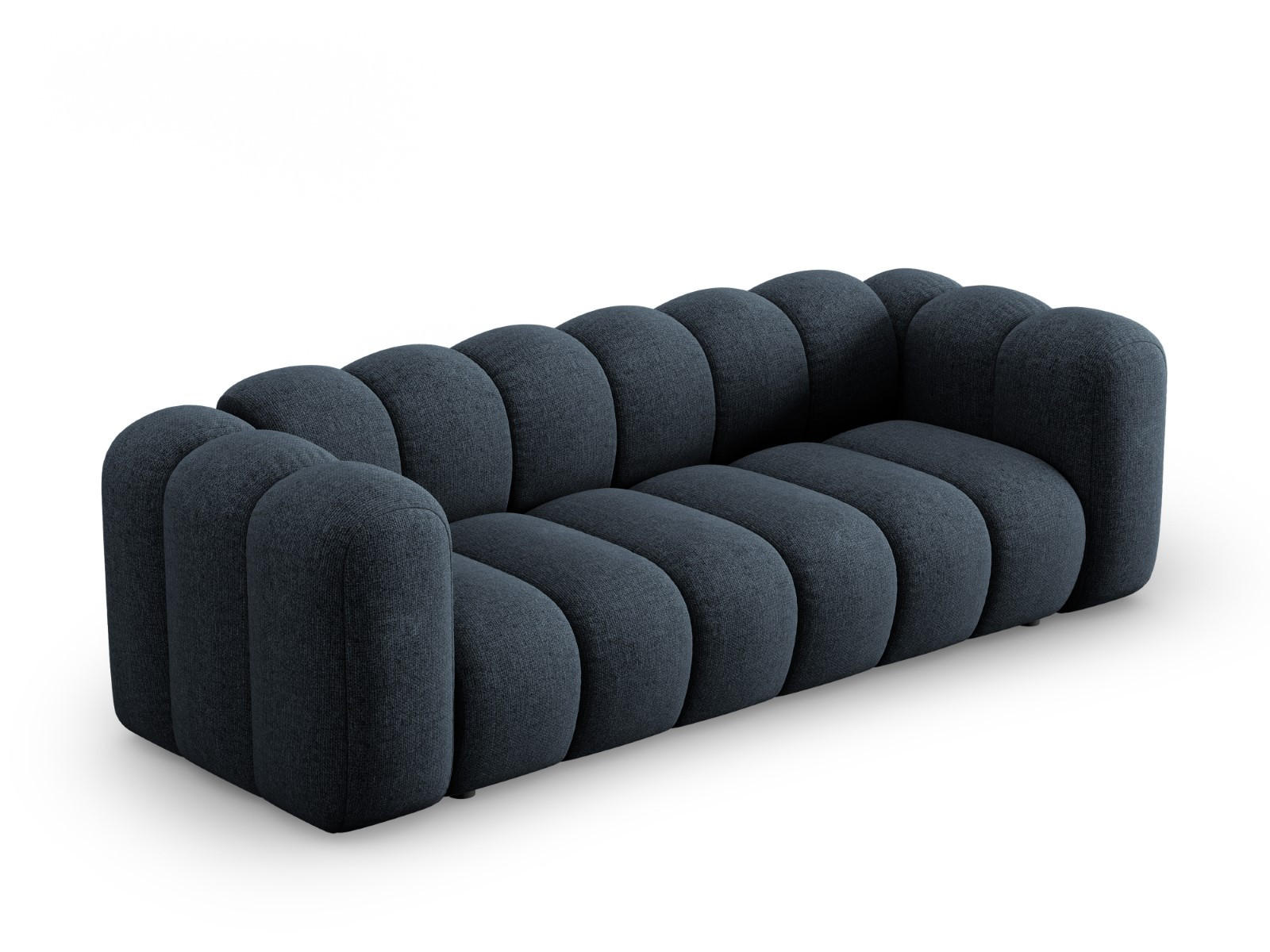 SOFA Lupine aus Chenille-Stoff königsblau 3 Sitzplätze - Dunkelblau, Textil (95/70/230cm) - Micadoni