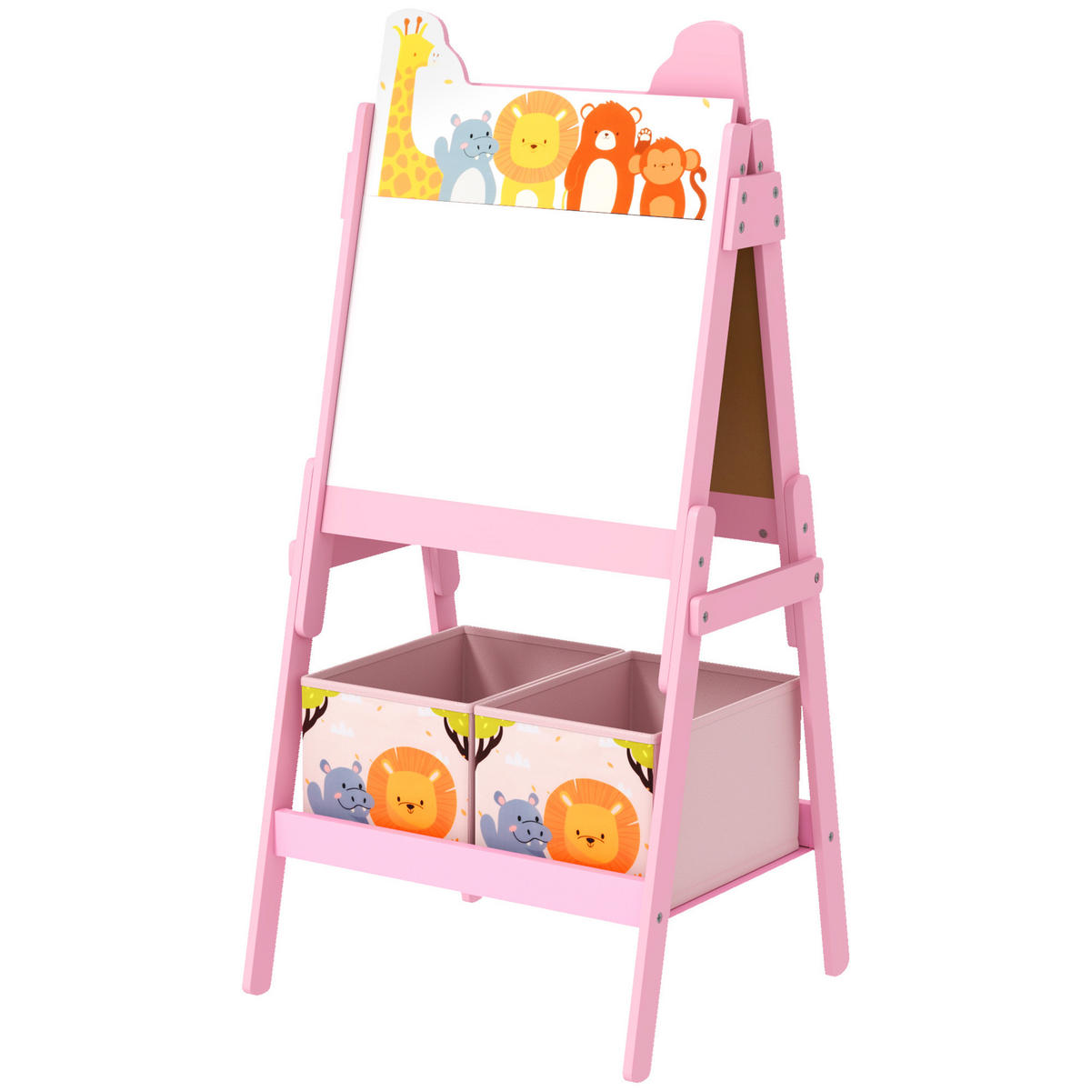 MALTAFEL DE-18196 doppelseitig mit Aufbewahrung Rosa - Pink, Holzwerkstoff (49/113/53.5cm) - ComfortXL