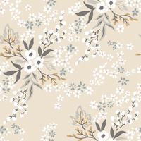 VLIESTAPETE Braylynn Blumen 50 cm x 10 m beige Hintergrund - Beige, Papier (50/1000cm) - Lilipinso