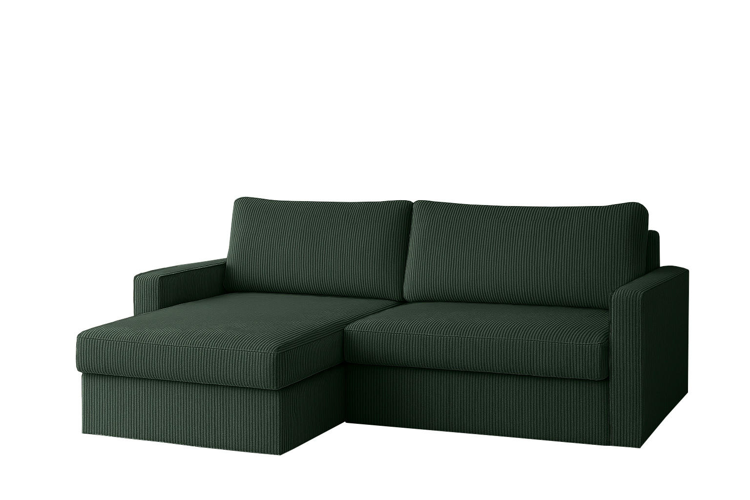 ECKSOFA Mit Schlaffunktion Und Bettzeugablage LUBEKA Stoff Poso Grün Links - Grün, Holz/Textil (140/147cm) - Kaiser Möbel