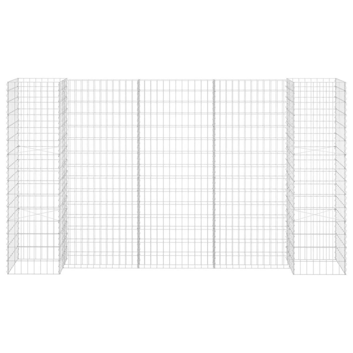 H-FÖRMIGER Gabionen-Pflanzkorb Stahldraht 260x40x150 cm - Silberfarben, Metall (260/150/40cm)