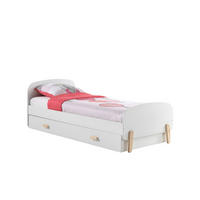 EINZELBETT Karilynn 206x73x95 aus MDF+Massivholz in Weiß - Beige, Holzwerkstoff (90/200cm) - 58aufmkessel