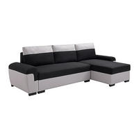 ECKSOFA mit Schlaffunktion - Ecke wechselbar - Stoff - Schwarz & Hellgrau - GABY II - Schwarz, Textil (264/145cm) - Vente-Unique