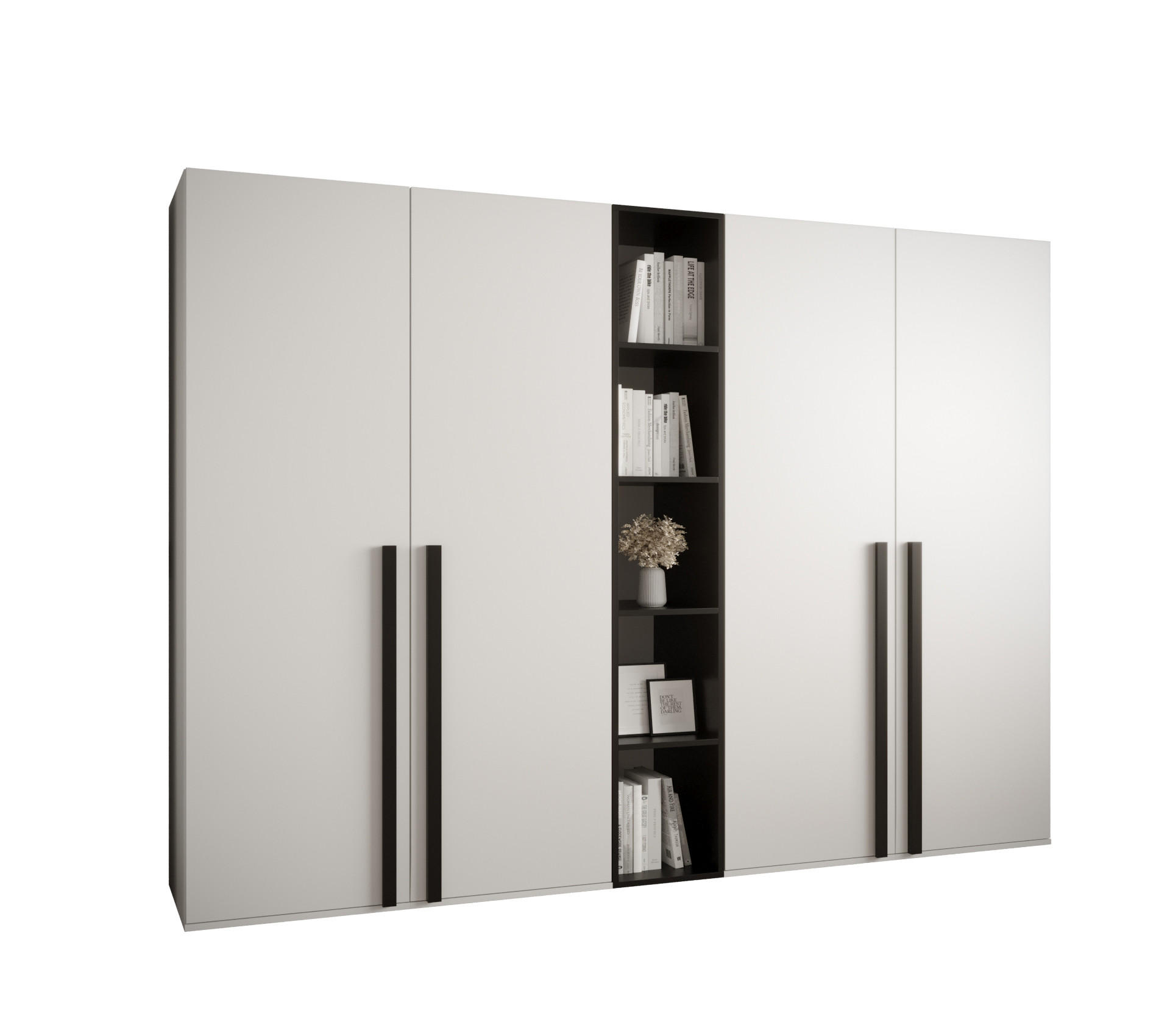 GARDEROBENSCHRANK 230/184/42 - Schwarz/Weiß, Holz/Kunststoff (230/184/42cm) - MÖBEL KRYSPOL