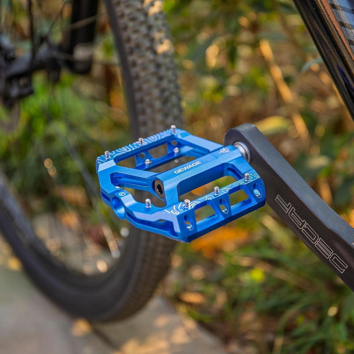 FAHRRADPEDALE Set – Flat Pedale für Mountainbike & Gravel Bike, Aluminium, CNC-gefräst, blau - Blau, Metall (10/2/12cm)